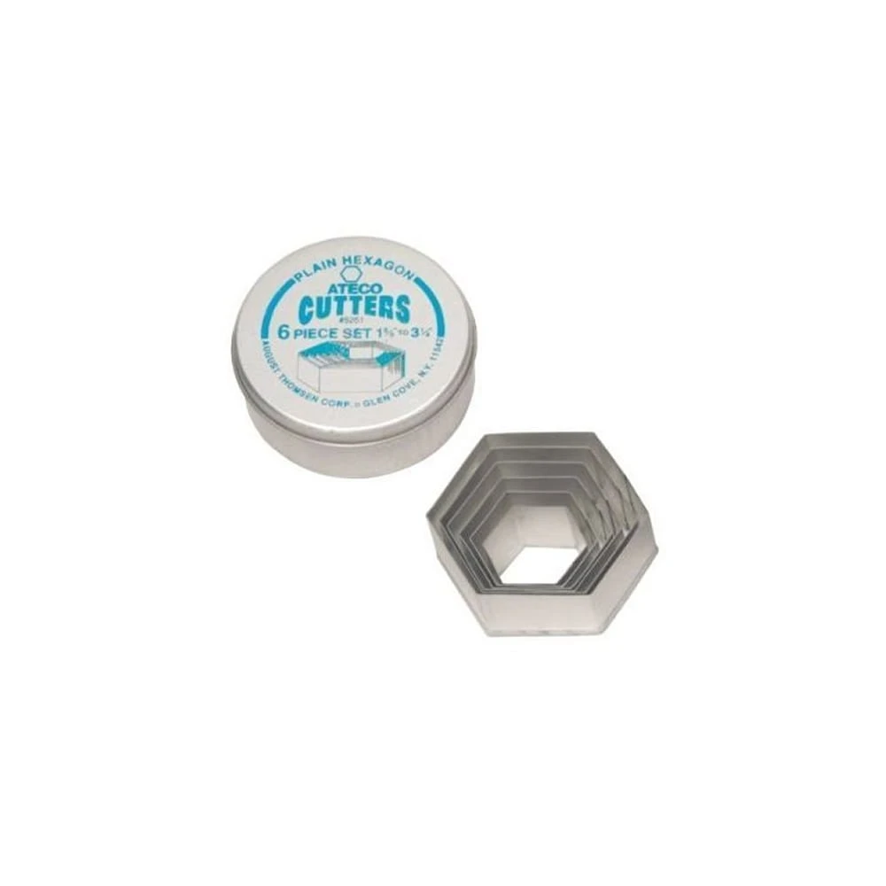 Ateco Hexagon Cutters - 6 Piece Set 3 Ateco Hexagon Cutters - 6 Piece Set