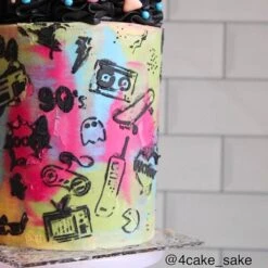 Belsize Cakes 90's Party Cake Stencil -Baking Supplies Store belsize cakes 90s party cake stencil p18804 72535 image