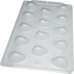 BWB 14 Cavity Smooth Egg 3-Part Chocolate Mould
