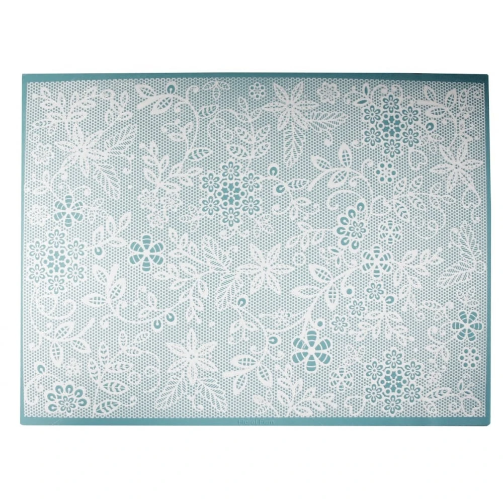 Cake Lace Floral Fern - 3D Large Lace Mat 3 Cake Lace Floral Fern - 3D Large Lace Mat