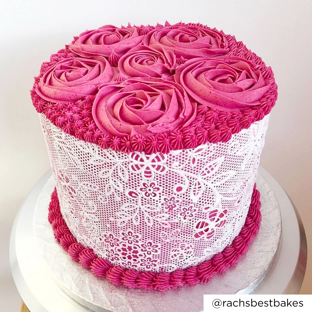 Cake Lace Floral Fern - 3D Large Lace Mat 4 Cake Lace Floral Fern - 3D Large Lace Mat - Image 2