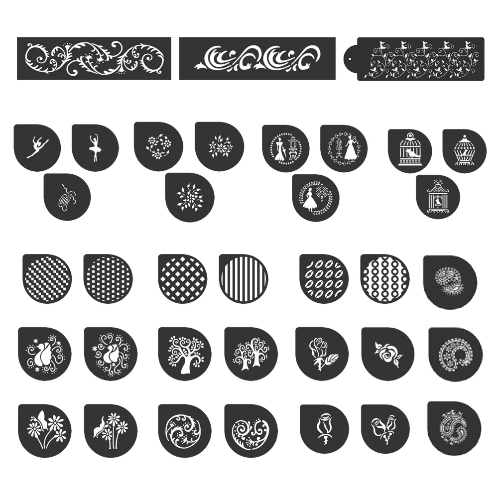 Cake Lace Stencils Collection - Set Of 16 3 Cake Lace Stencils Collection - Set Of 16