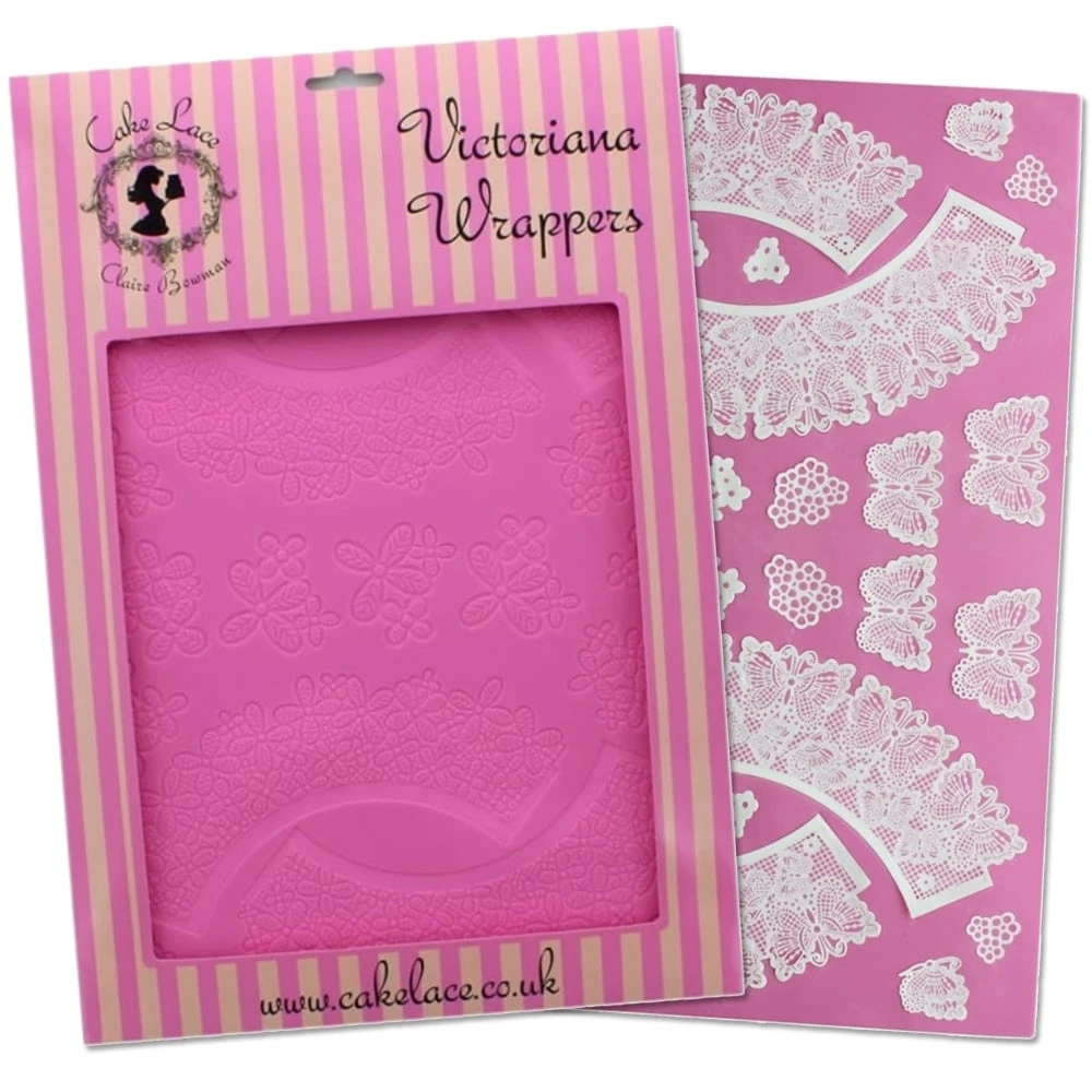 Cake Lace Victoriana & Butterflies - 3D Cupcake Wrapper Mats Set Of 2 3 Cake Lace Victoriana & Butterflies - 3D Cupcake Wrapper Mats Set Of 2
