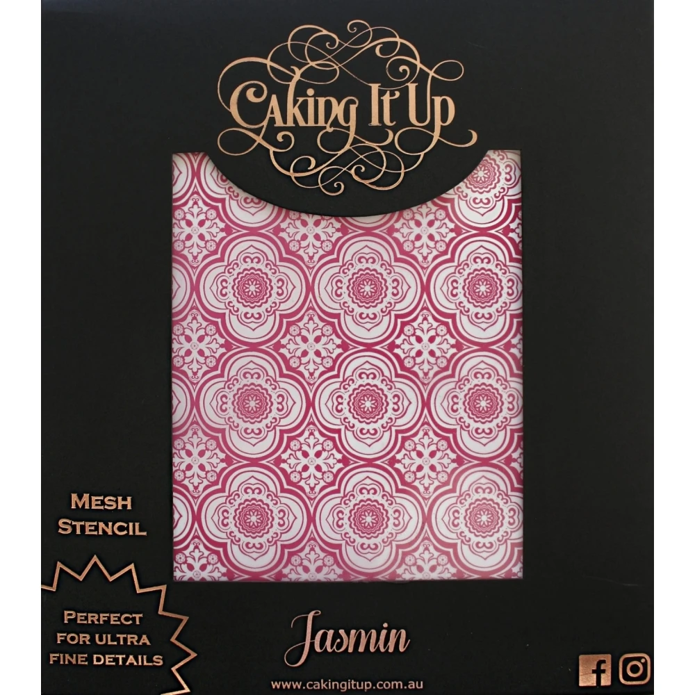 Caking It Up Jasmin Mesh Cake Stencil 3 Caking It Up Jasmin Mesh Cake Stencil