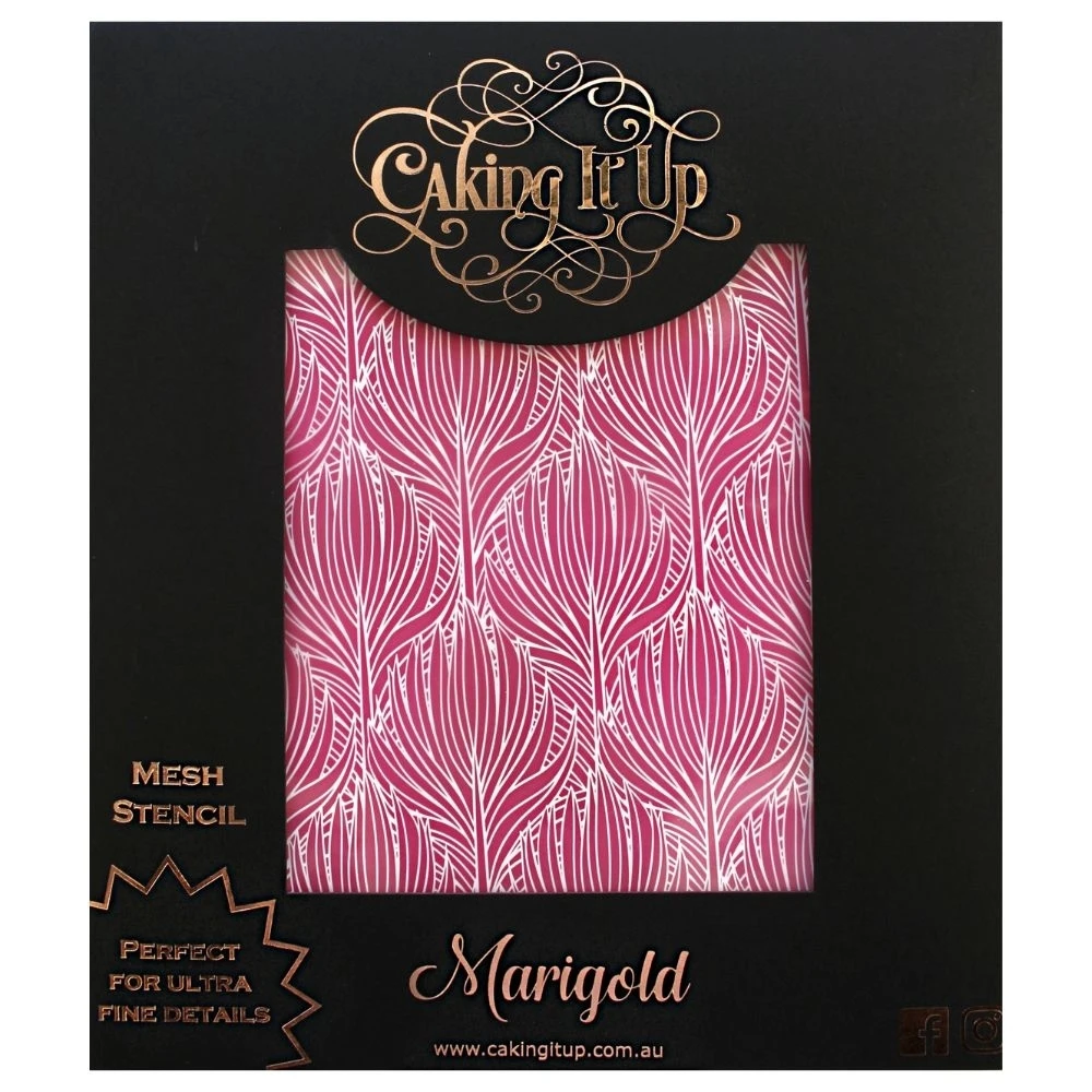 Caking It Up Marigold Mesh Cake Stencil 3 Caking It Up Marigold Mesh Cake Stencil
