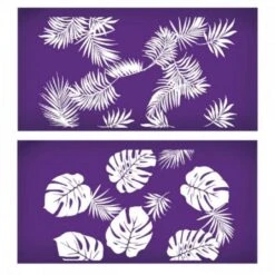 Evil Cake Genius Avalon Tropical Leaf 2-Piece Cake Stencil Set