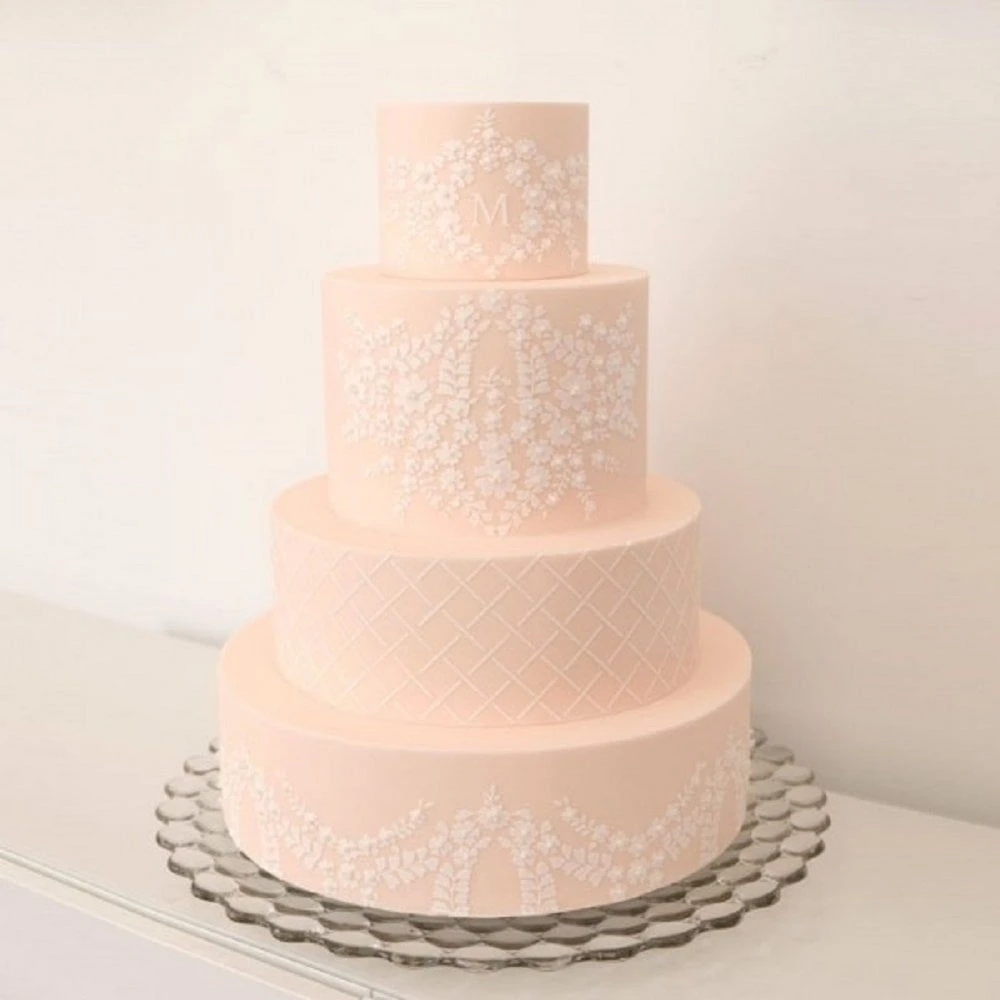 Evil Cake Genius Garden Lace Monogram Cake Stencil 5 Evil Cake Genius Garden Lace Monogram Cake Stencil - Image 3