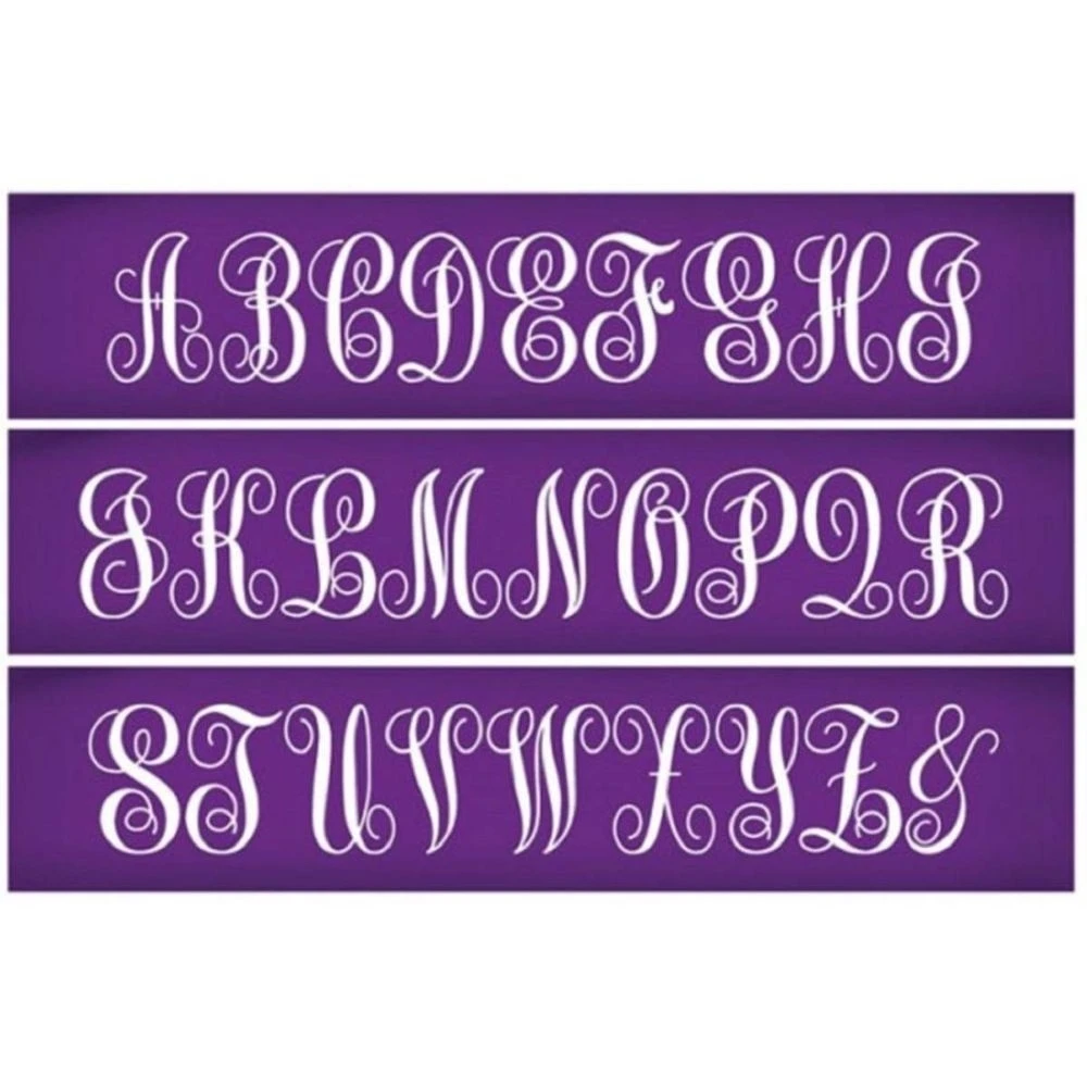 Evil Cake Genius Traditional Monogram Alphabet Mesh Cake Stencil Set (Large) 3 Evil Cake Genius Traditional Monogram Alphabet Mesh Cake Stencil Set (Large)