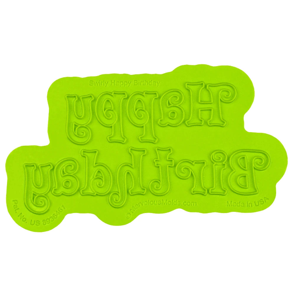 Marvelous Molds Happy Birthday Swirly Flexabet Onlay 3 Marvelous Molds Happy Birthday Swirly Flexabet Onlay