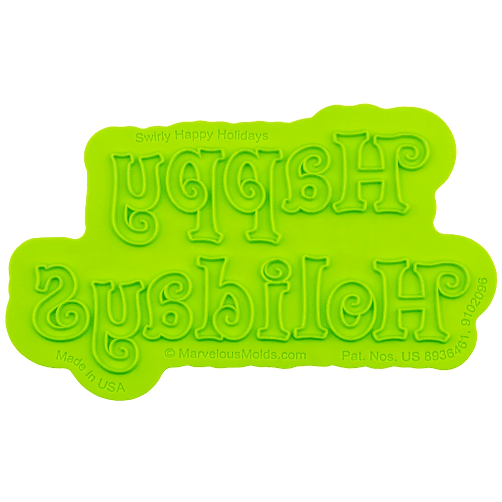 Marvelous Molds Happy Holidays' Swirly Flexabet Onlay 3 Marvelous Molds Happy Holidays' Swirly Flexabet Onlay
