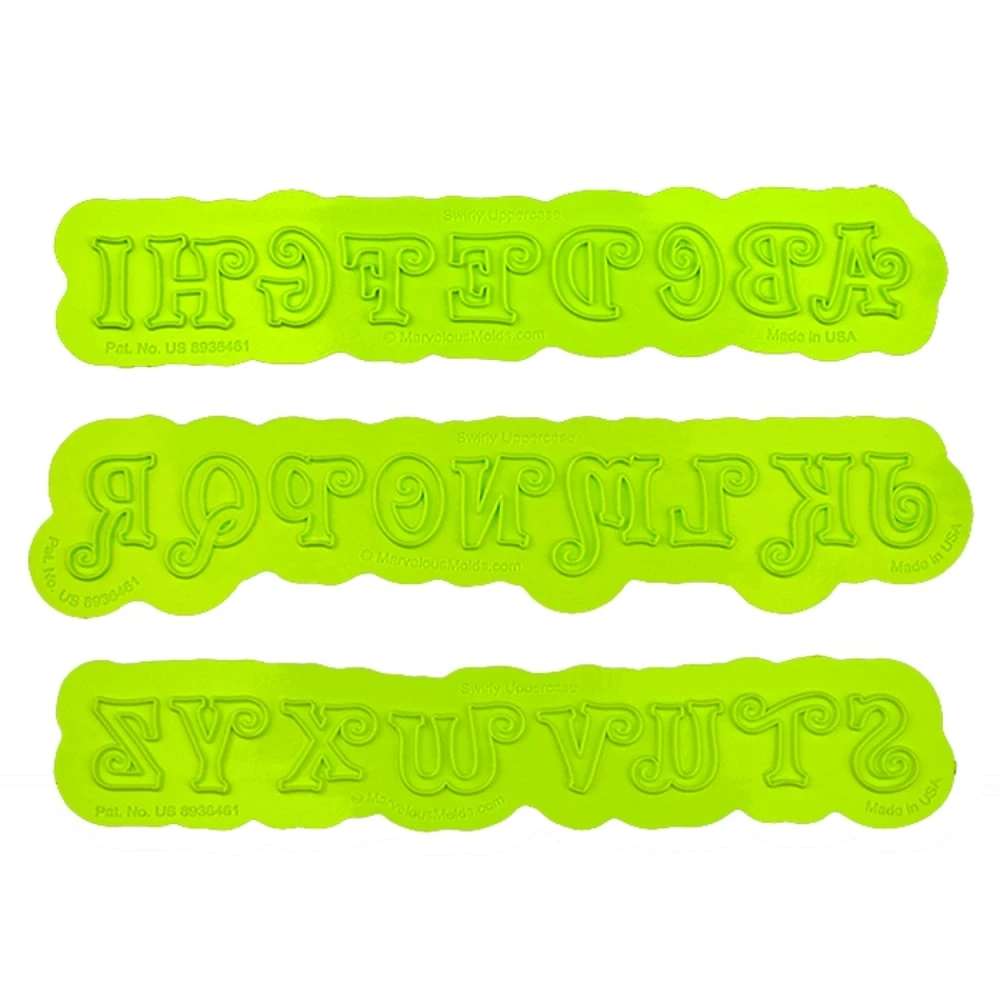 Marvelous Molds Uppercase Alphabet Swirly Flexabet Onlay 3 Marvelous Molds Uppercase Alphabet Swirly Flexabet Onlay