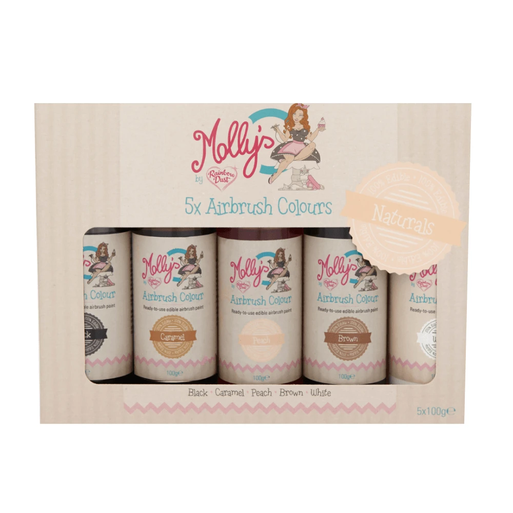 Molly Robbins Natural Set - Multipack Of 5 Airbrush Colours 100ml 3 Molly Robbins Natural Set - Multipack Of 5 Airbrush Colours 100ml