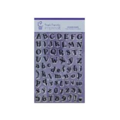 Purple Cupcakes ImpressIt Funky Alphabet Stamp Set