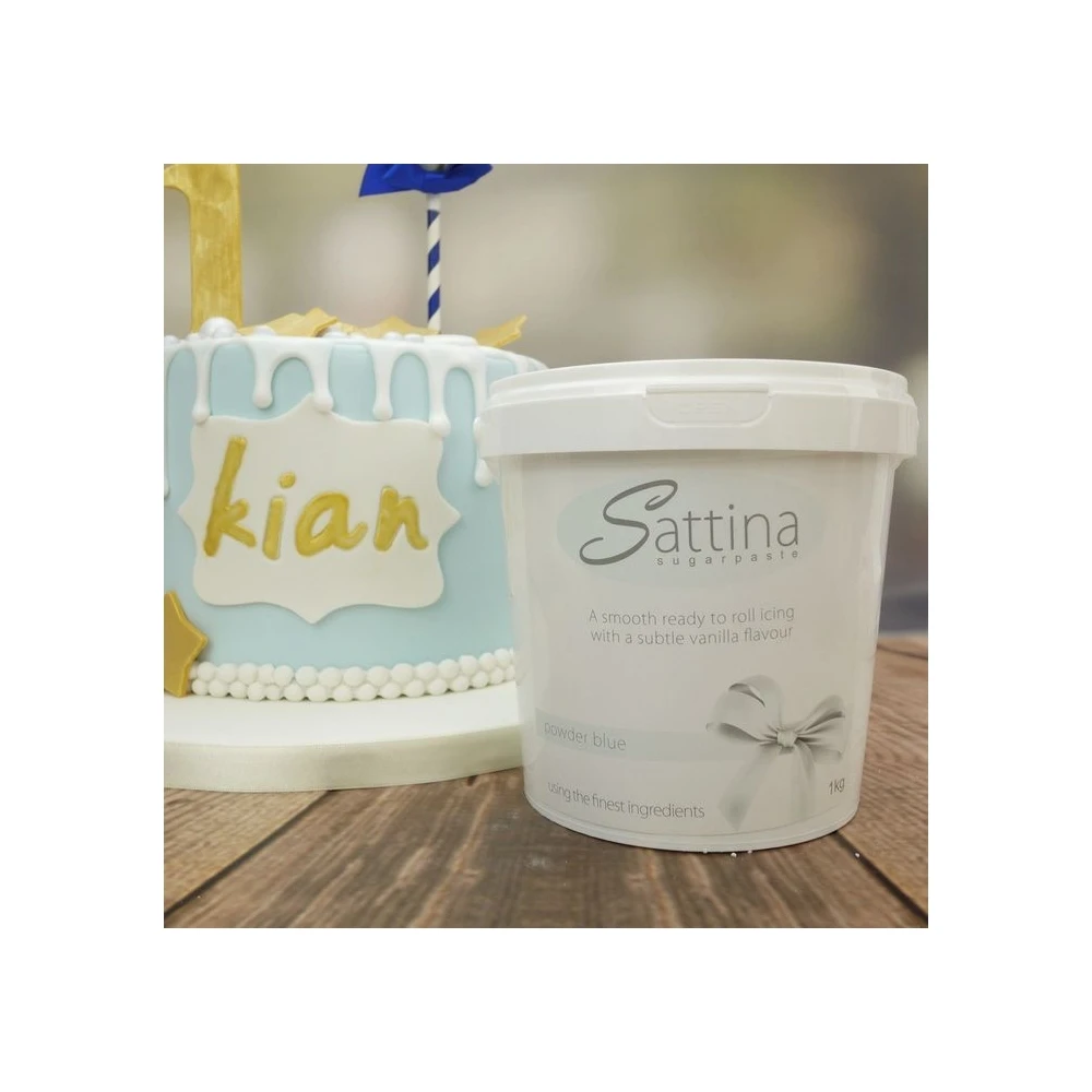 Sattina Powder Blue Sugarpaste 1kg 4 Sattina Powder Blue Sugarpaste 1kg - Image 2