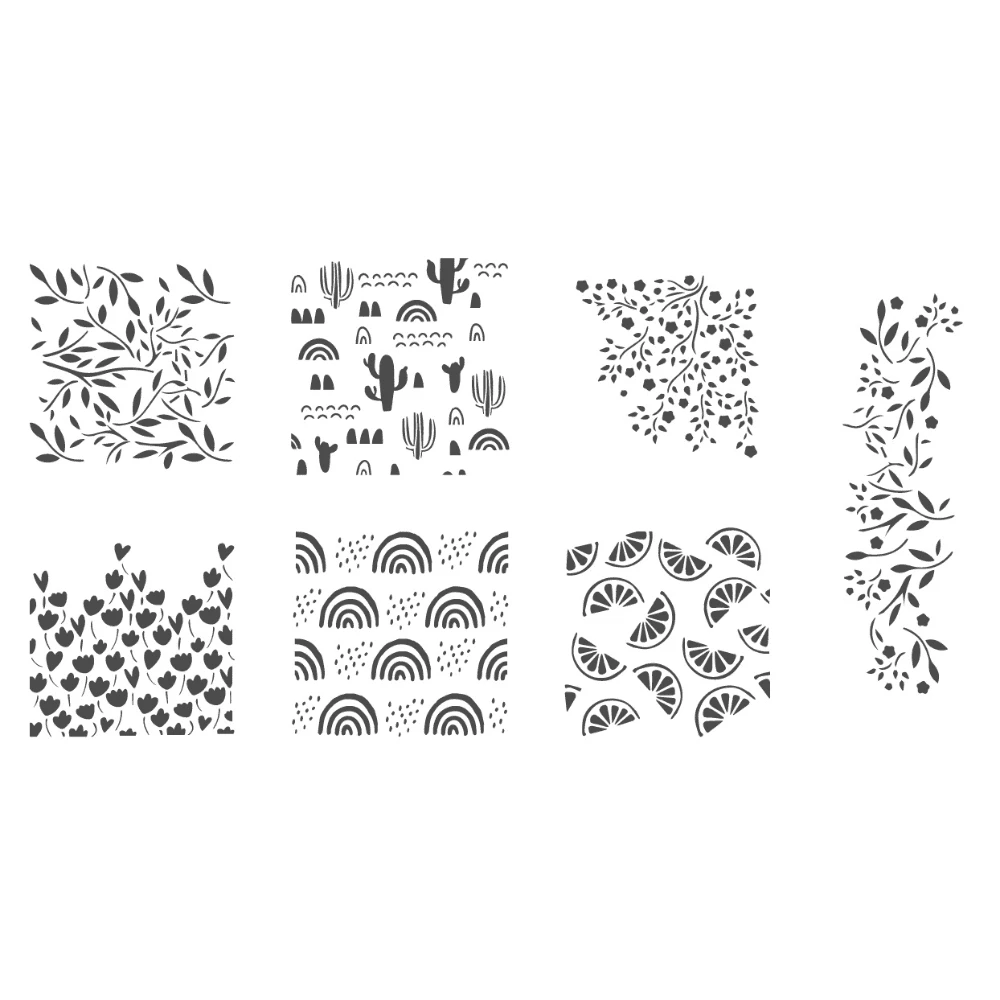 Silvia Favero Spring Stencil Set Of 7 3 Silvia Favero Spring Stencil Set Of 7