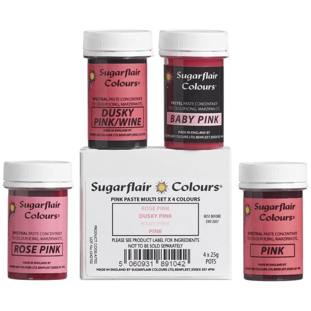 Sugarflair Pinks Spectral Paste Set Of 4 3 Sugarflair Pinks Spectral Paste Set Of 4
