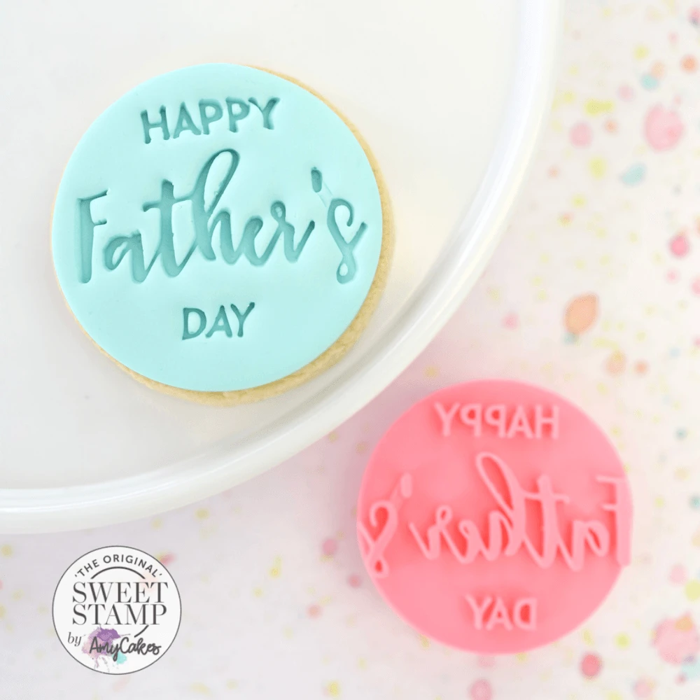 Sweet Stamp Happy Father's Day Cookie/Cupcake Embosser 3 Sweet Stamp Happy Father's Day Cookie/Cupcake Embosser