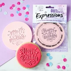 Sweet Stamp Hearts Happy Birthday - OUTboss Expressions Stamp