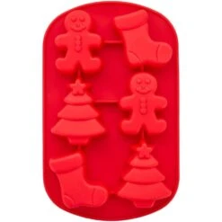 Wilton Gingerbread, Tree & Stocking Silicone Mould