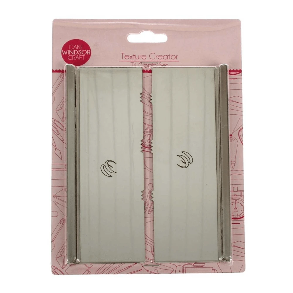 Windsor Cake Craft Tri Comb Texture Creator Icing Scraper - Set Of 2 3 Windsor Cake Craft Tri Comb Texture Creator Icing Scraper - Set Of 2